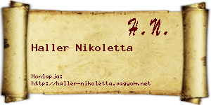 Haller Nikoletta névjegykártya